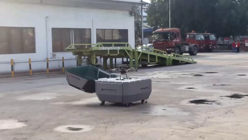 SwarmX precision landing — raised platform with landing guidance