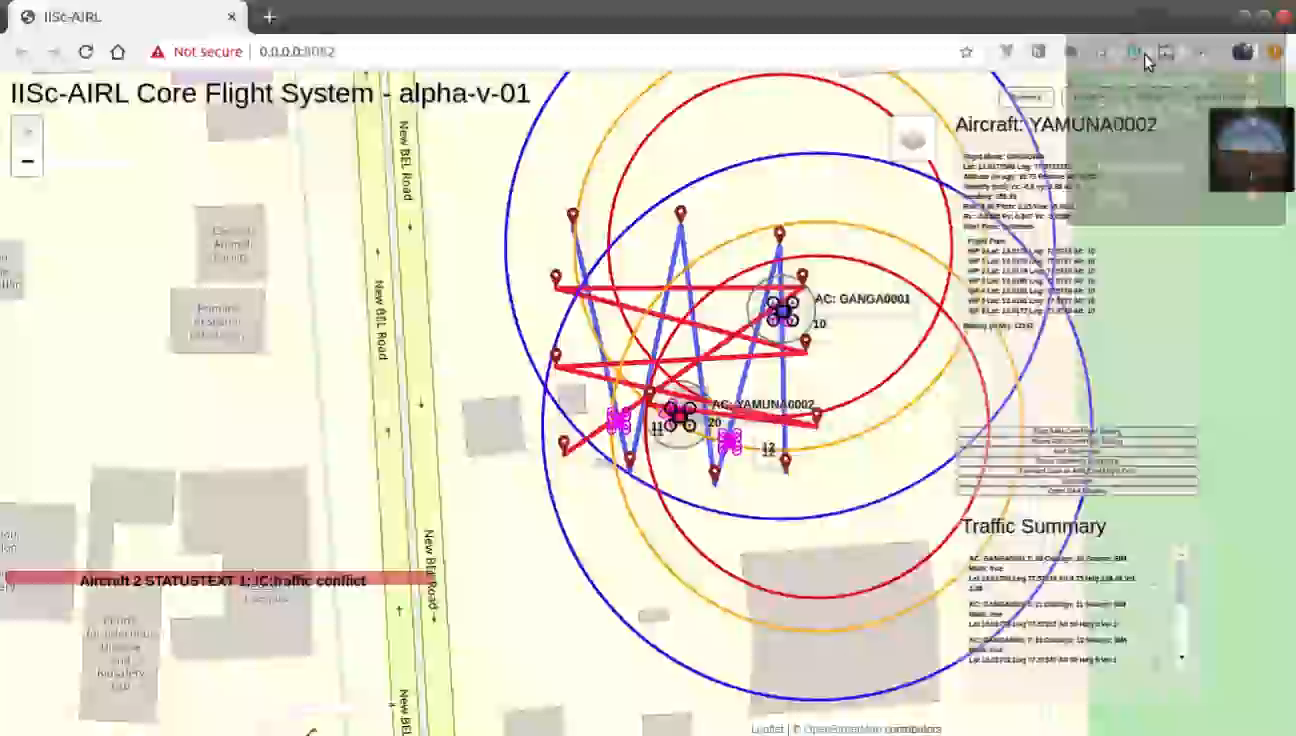 UAV traffic management — conflict resolution dashboard