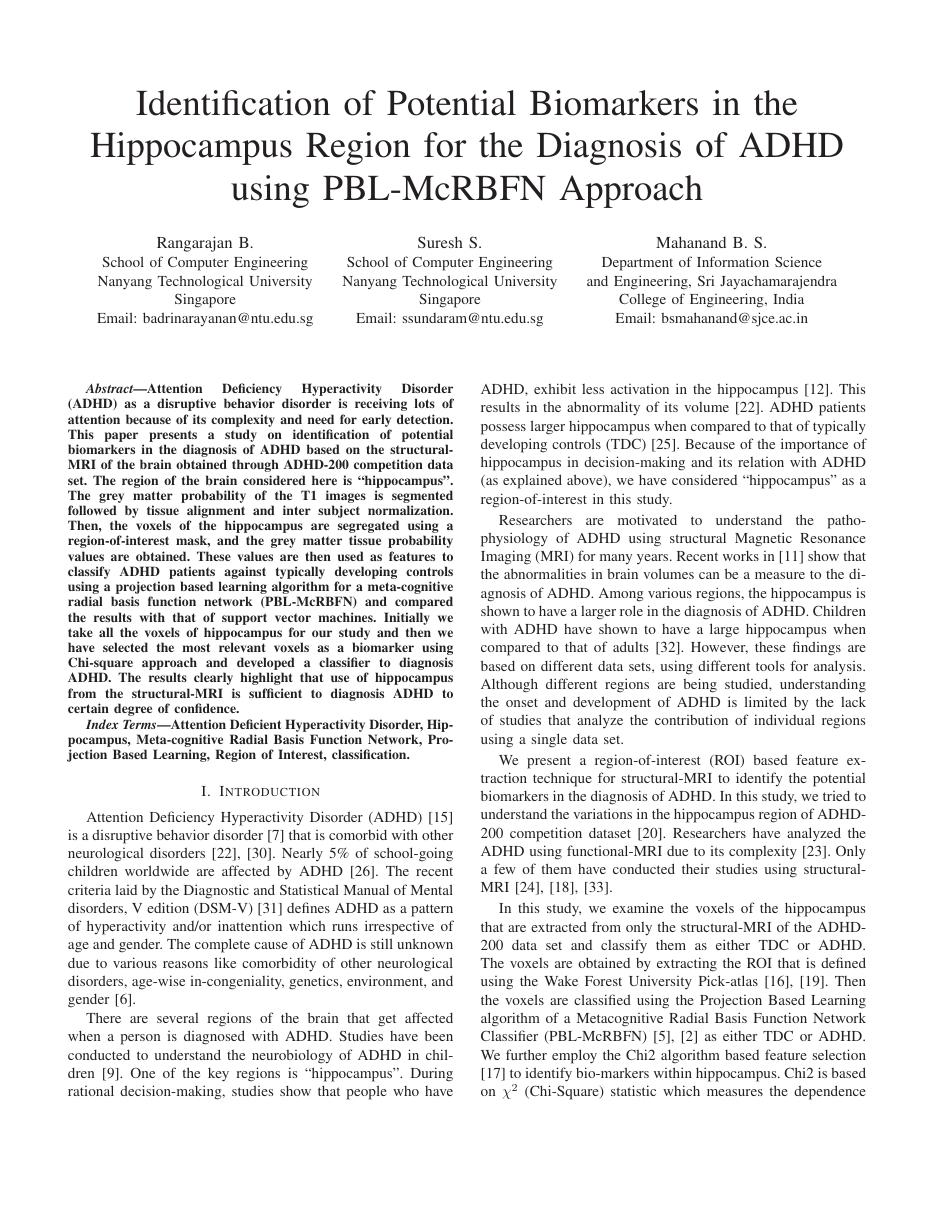 Hippocampus ADHD paper cover